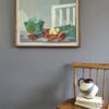 1965 Mid-Century Modern Swedish "Still Life With Vegetables" Vintage Still Life Oil Painting, Framed