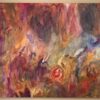 1990s "Holy Family" Abstract Acrylic Painting on Canvas