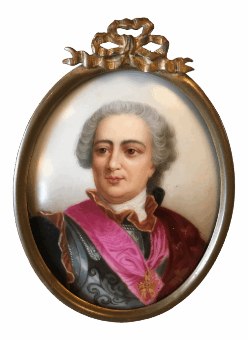 Antique Portrait on Porcelain, Framed