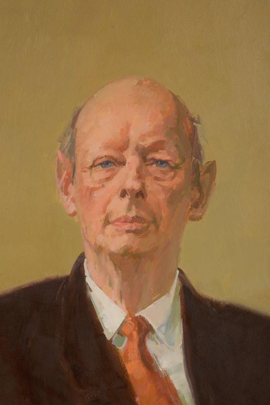 David Poole A.R.CA., R.P., Portrait of Robert Strauss Seated, Oil on Board, 1977 David Poole A.R.CA., R.P., Portrait of Robert Strauss Seated, Oil on Board, 1977