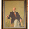 David Poole A.R.CA., R.P., Portrait of Robert Strauss Seated, Oil on Board, 1977