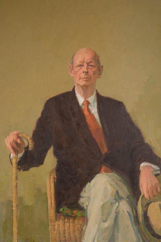 David Poole A.R.CA., R.P., Portrait of Robert Strauss Seated, Oil on Board, 1977 David Poole A.R.CA., R.P., Portrait of Robert Strauss Seated, Oil on Board, 1977