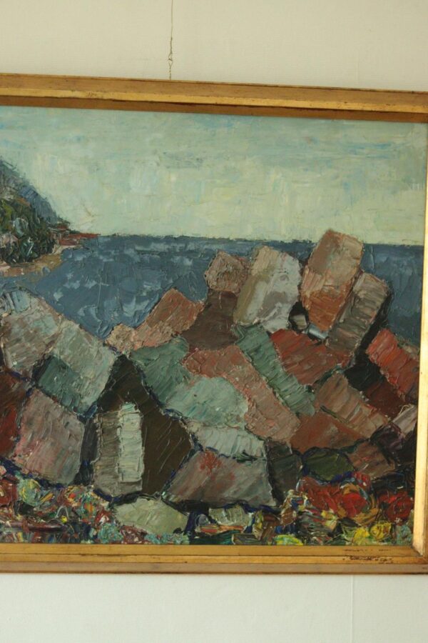 Enar Johansson, Motif from Strandhagen, Arild, 1970s, Oil Painting, Framed Enar Johansson, Motif from Strandhagen, Arild, 1970s, Oil Painting, Framed
