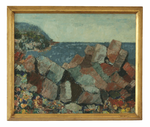 Enar Johansson, Motif from Strandhagen, Arild, 1970s, Oil Painting, Framed