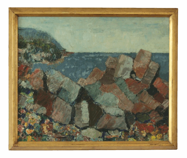 Enar Johansson, Motif from Strandhagen, Arild, 1970s, Oil Painting, Framed Enar Johansson, Motif from Strandhagen, Arild, 1970s, Oil Painting, Framed