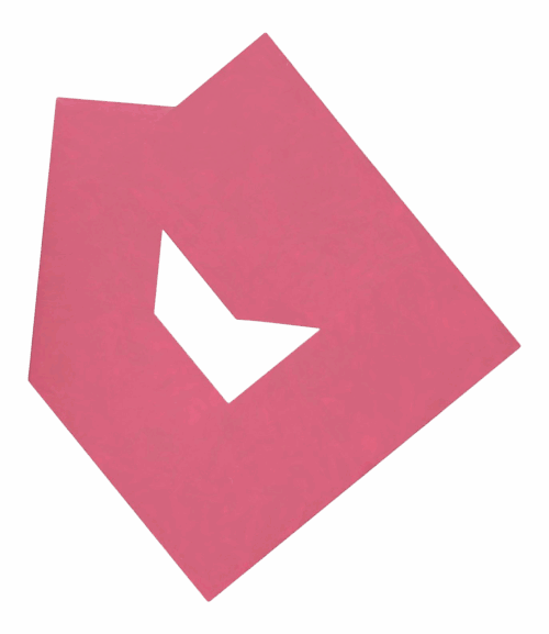 Gary Jurysta "Red Up" Angular Geometric Abstract Painting 1982
