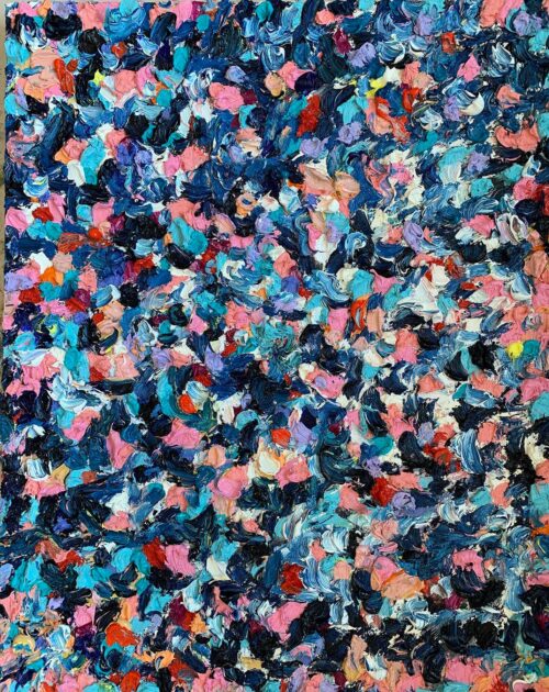 "It's Nearly Light" Contemporary Sculptural Abstract Expressionist Oil Painting by Monica Shulman