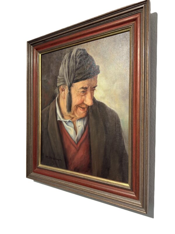 Martin Anzinger, Smiling Man Portrait, 1950s, Oil on Canvas, Framed Martin Anzinger, Smiling Man Portrait, 1950s, Oil on Canvas, Framed