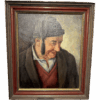 Martin Anzinger, Smiling Man Portrait, 1950s, Oil on Canvas, Framed