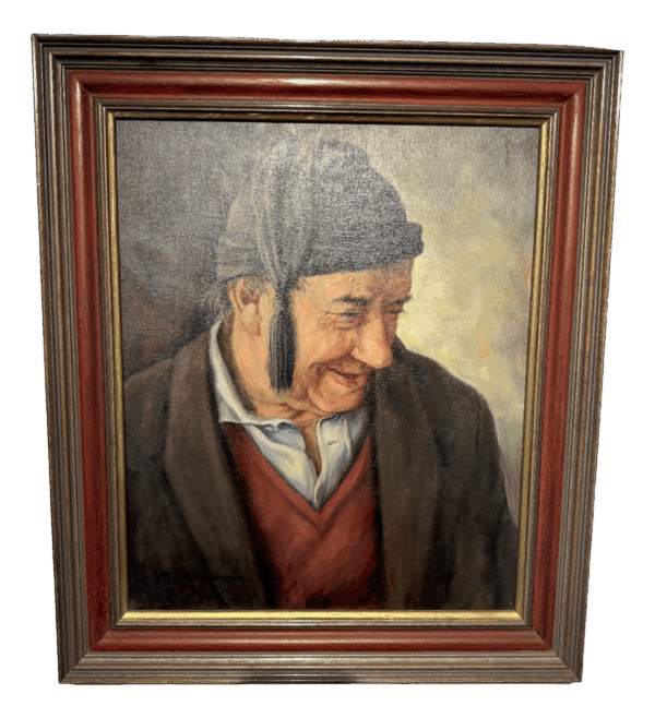 Martin Anzinger, Smiling Man Portrait, 1950s, Oil on Canvas, Framed Martin Anzinger, Smiling Man Portrait, 1950s, Oil on Canvas, Framed