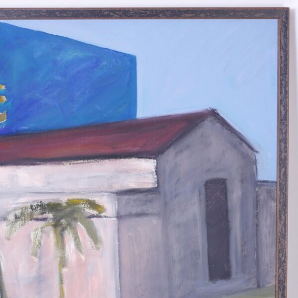 Modernist Tropical Oil Painting on Canvas Modernist Tropical Oil Painting on Canvas