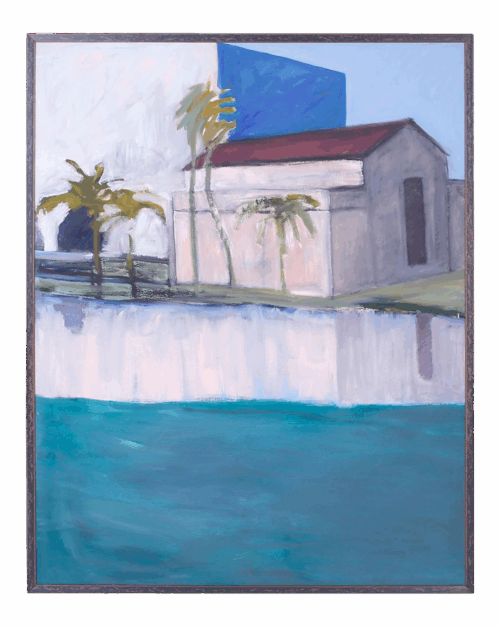 Modernist Tropical Oil Painting on Canvas