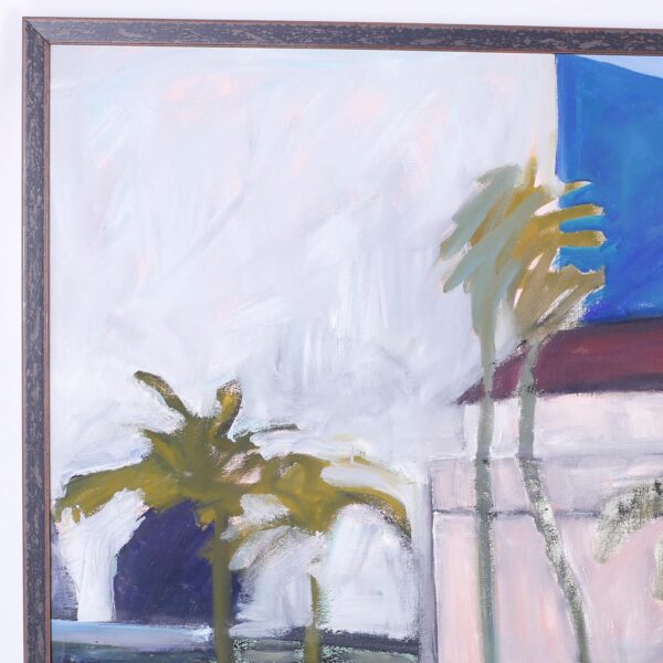 Modernist Tropical Oil Painting on Canvas Modernist Tropical Oil Painting on Canvas