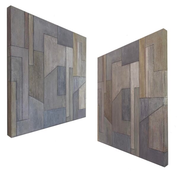 'Strong Silent Beauty' Geometric Abstract Square Oil Painting by Stephen Cimini 'Strong Silent Beauty' Geometric Abstract Square Oil Painting by Stephen Cimini