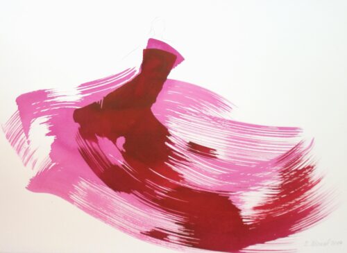 The Violet Dress 14 - Original Painting Abstract Figurative Painting by Bettina Mauel