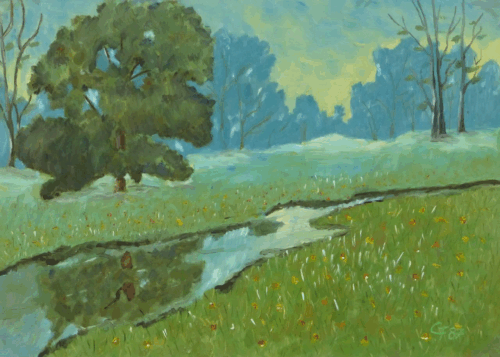 Vintage French Landscape - Meadow Creek