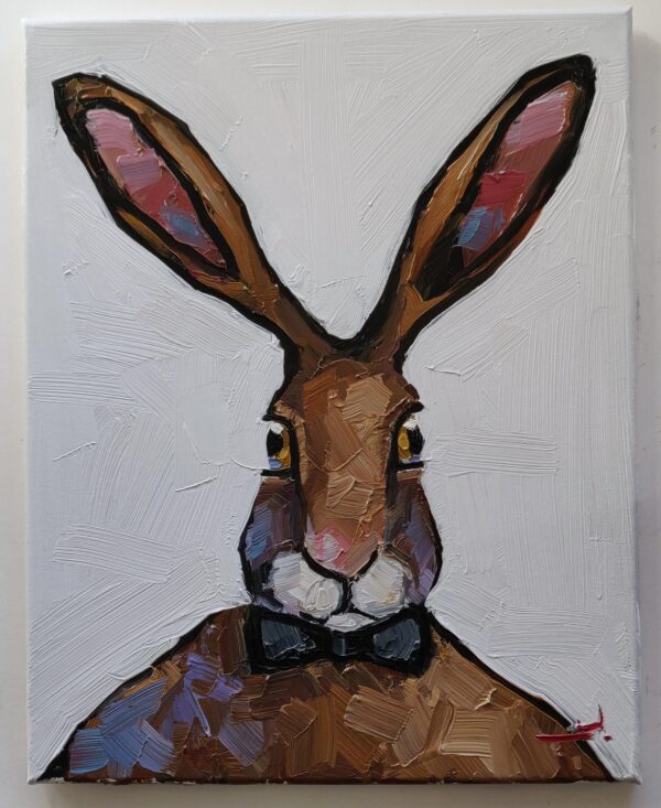 Vivek Mandalia, Hare Portrait, Oil on Canvas Vivek Mandalia, Hare Portrait, Oil on Canvas